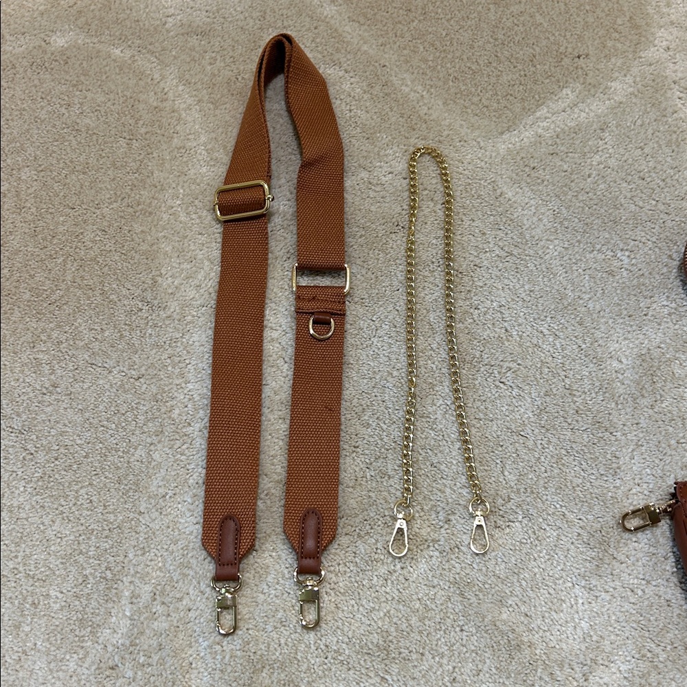 Brown Vegan Leather Women's 3 Piece Bag Set - Picture 10 of 10